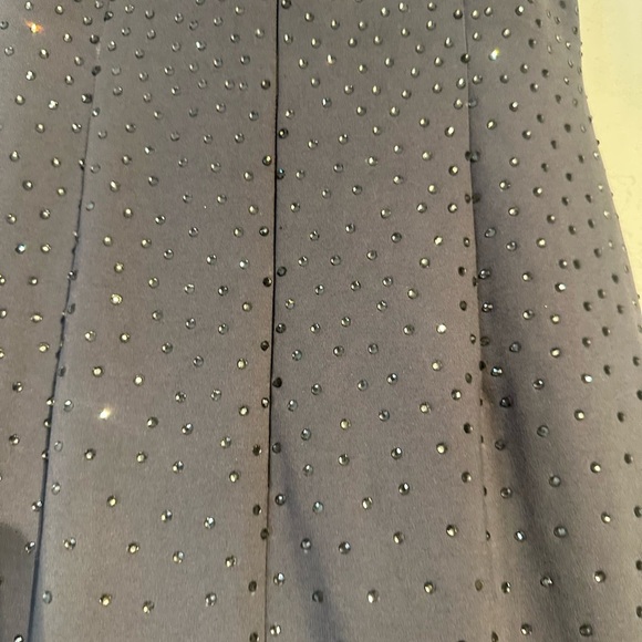 Sherri Hill Charcoal Gown with Tulle Skirt - Picture 11 of 15